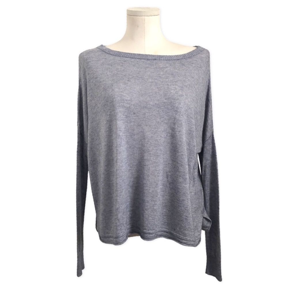 LINE the Label Loose Boxy Cashmere Blend Grey Long Sleeve Top Size XS
